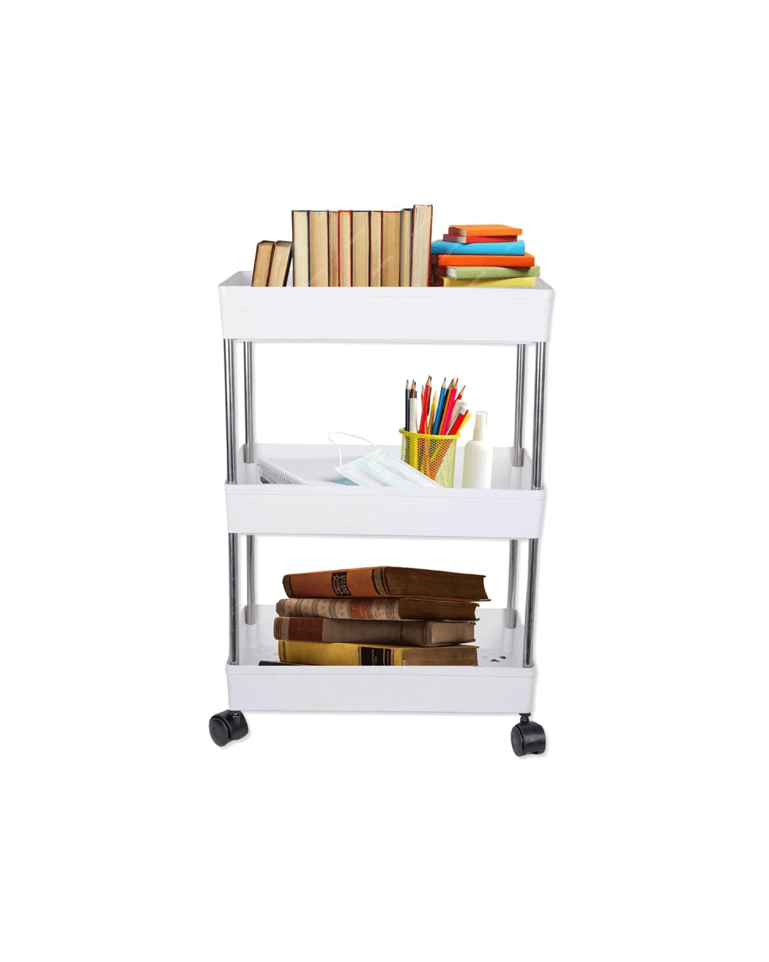 Multipurpose Storage Organizer Slim Rack Shelf With Wheels