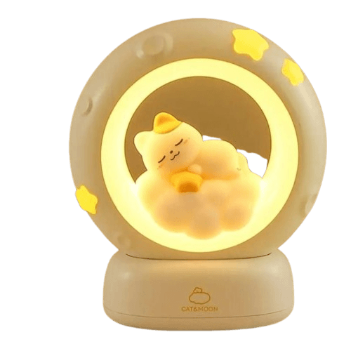 Sleeping Cat LED Night Light Lamp with Touch Control