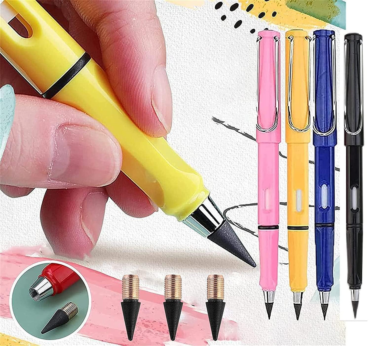 Everlasting Inkless Pencils Reusable and Erasable (Pack of 4)