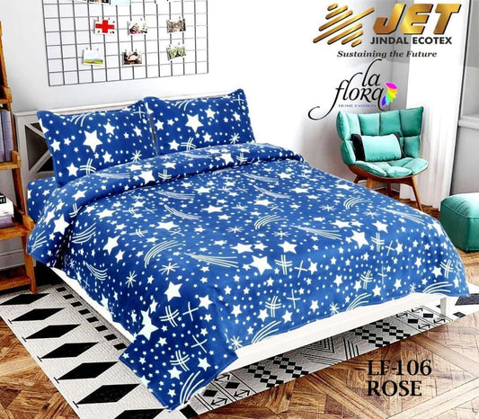 1 Double Bedsheet with 2 Pillow Covers